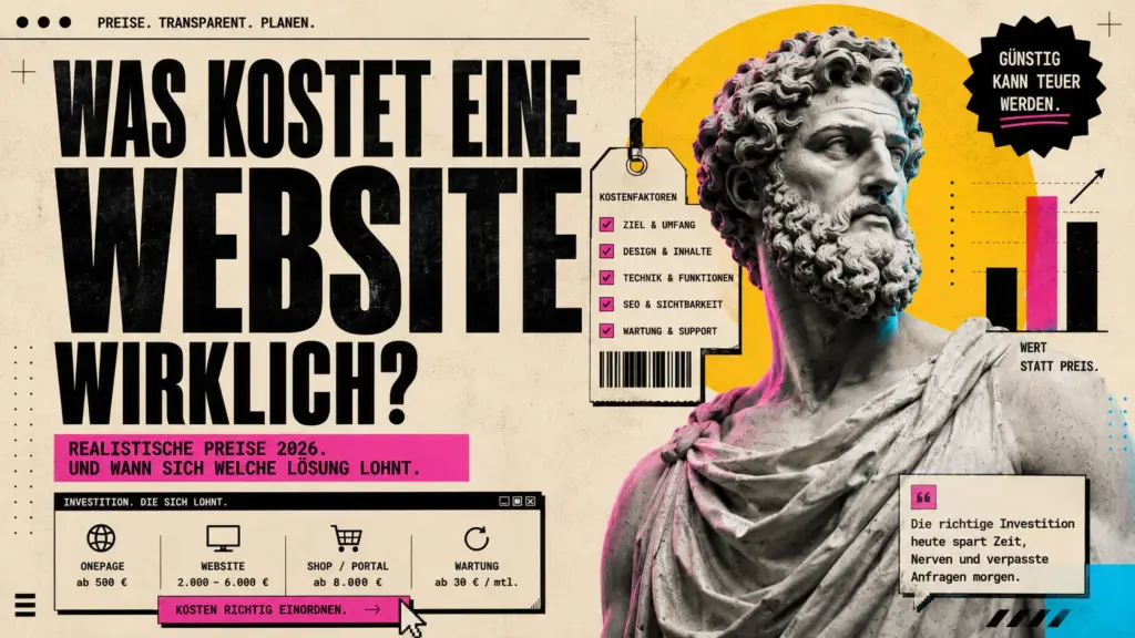 Was kostet eine Website wirklich? Realistische Preise 2026 und wann sich welche Lösung lohnt